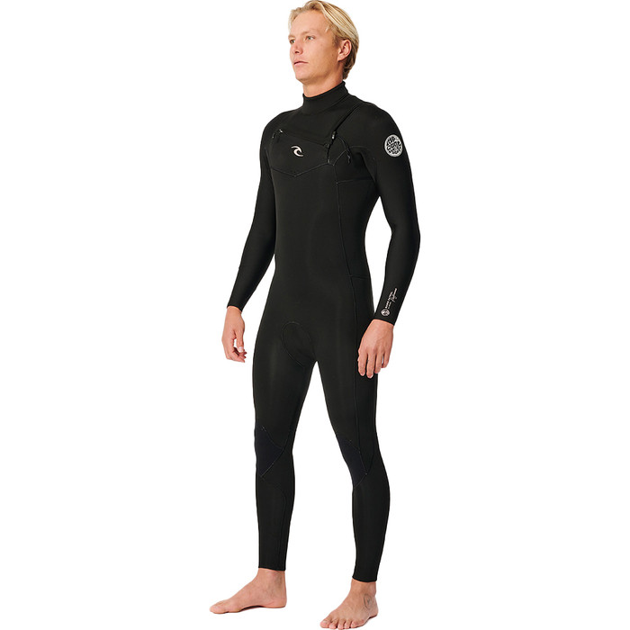 2024 Rip Curl Mens Dawn Patrol Performance 3/2mm Chest Zip Wetsuit 15EMFS - Black